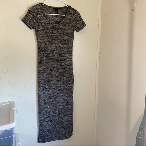 Forever 21 Gray, Black Short sleeve double sided slit maxi dress size small - Picture 11 of 11